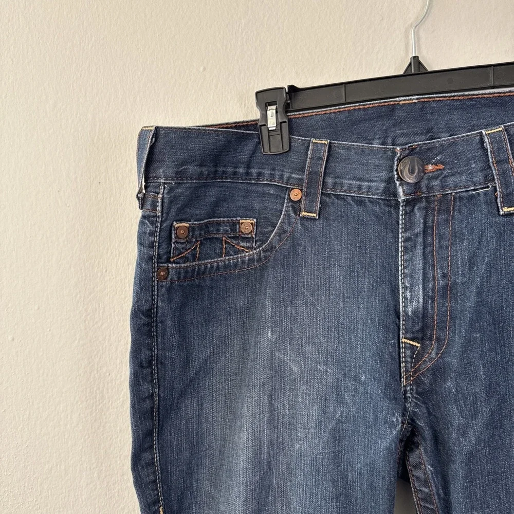 Vtg. True Religion Mens 38x30 RN 112790 5 Pockets Y2k Multicolored‎ Stitching